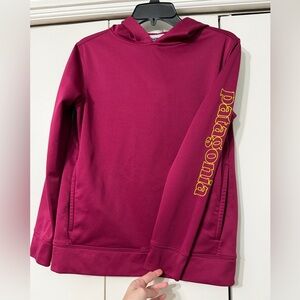 Patagonia Kids Sweatshirt Size XXL 16-18 Graphic PolyCycle Burgundy Hoodie